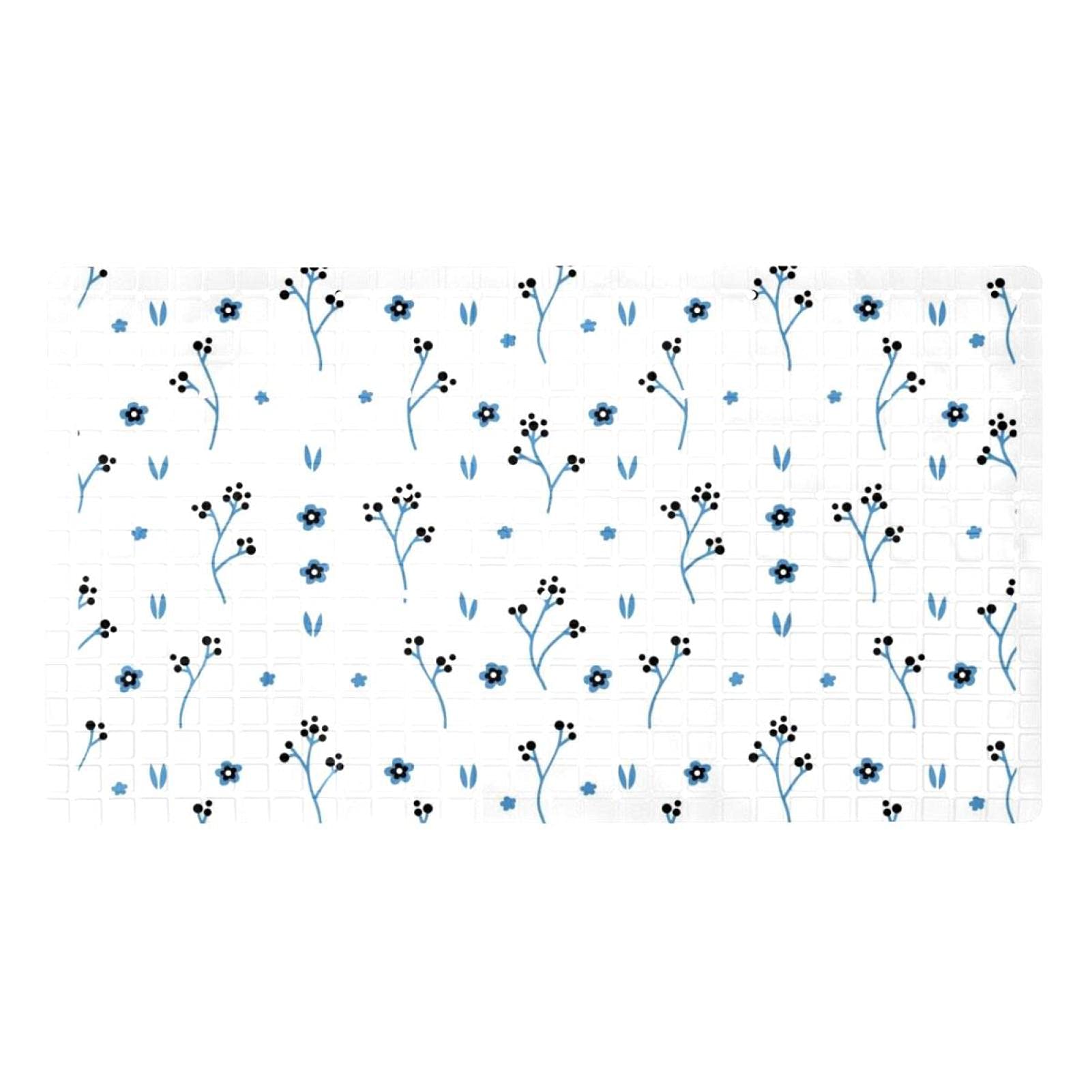 Tapis de bain pour s'asseoir Bennigiry floral bleu 39x70 cm