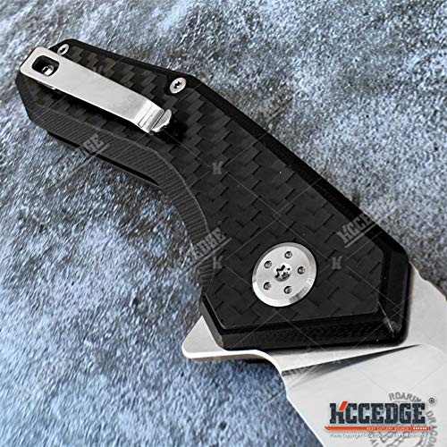 Pocket Knife Camping Accessories Survival Kit 8" Tactical Knife Satin Finish D2 Steel Blade With Ball Bearing System Paired With G10 Handle Scales And Carbon Fiber Hunting Knife Camping Gear 79811 #TOP6