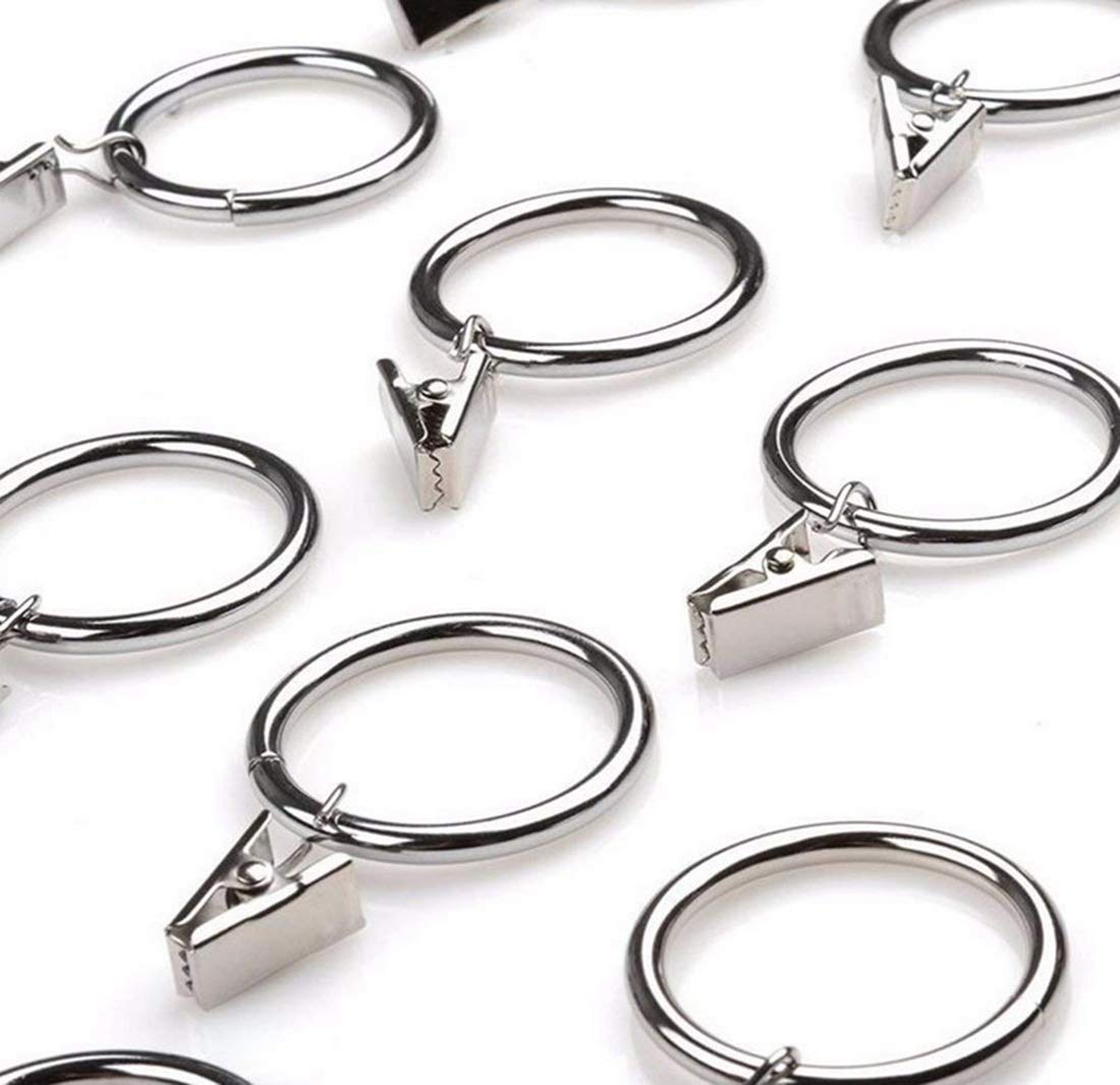 Lot De 40 Anneaux De Rideau Avec Clip Métal - Diamètre 3,8 Cm, Pour Cuisine, Salle De Bain, Salon - 11