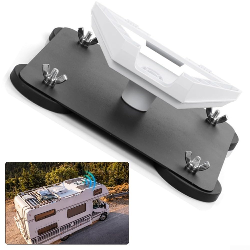 Kit Fissaggio Antivento per Camper e Barca | Rotazione completa, montaggio parete/palo, segnale ottimale, per facile installazione, nero resistente
