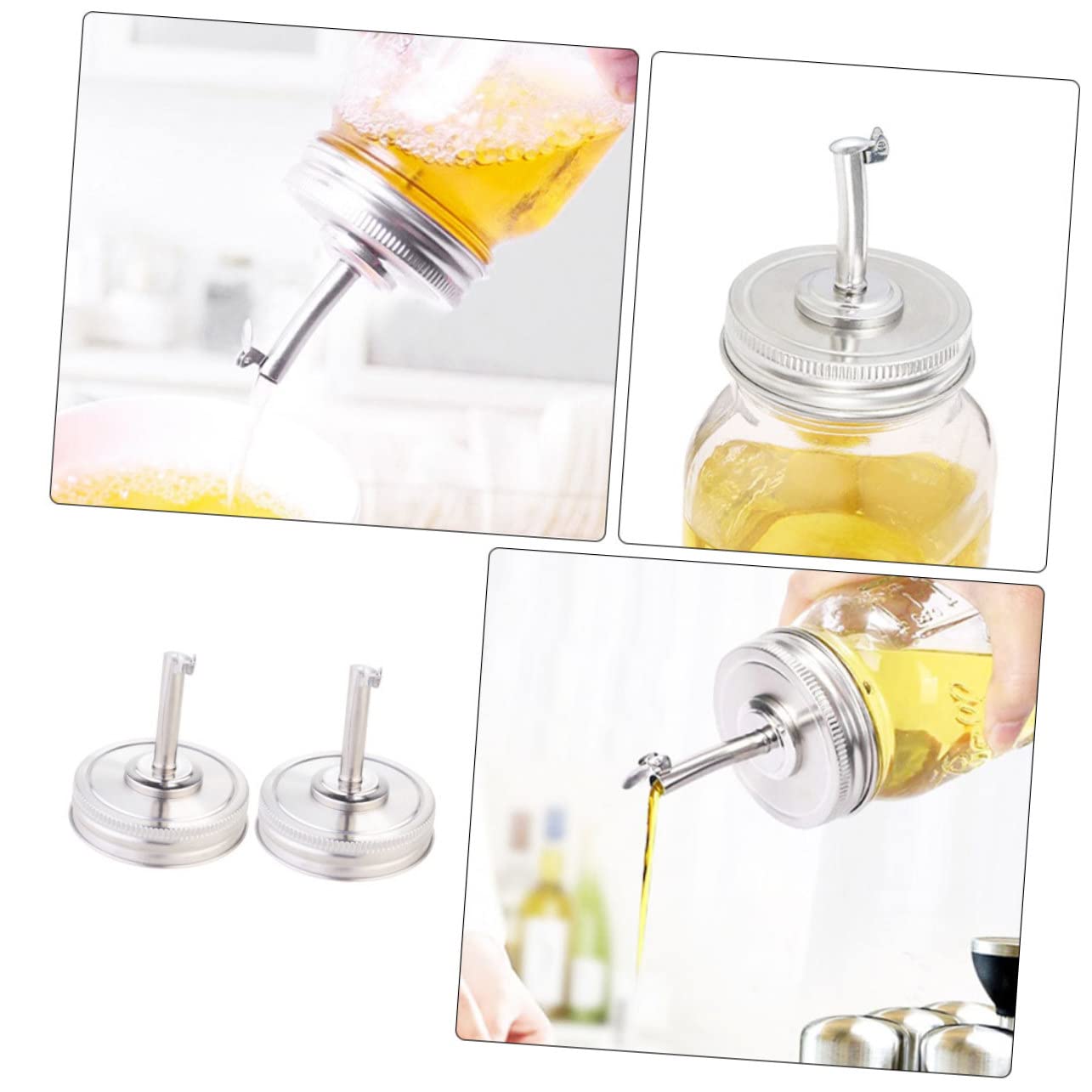 TOPBATHY 10stücke Ausgießer Für Einmachgläser Praktische Öldeckel Mit Ausgießfunktion Für Präzises Dosieren Und Müheloses Servieren Von Öl Und Essig Für Und Grillabende