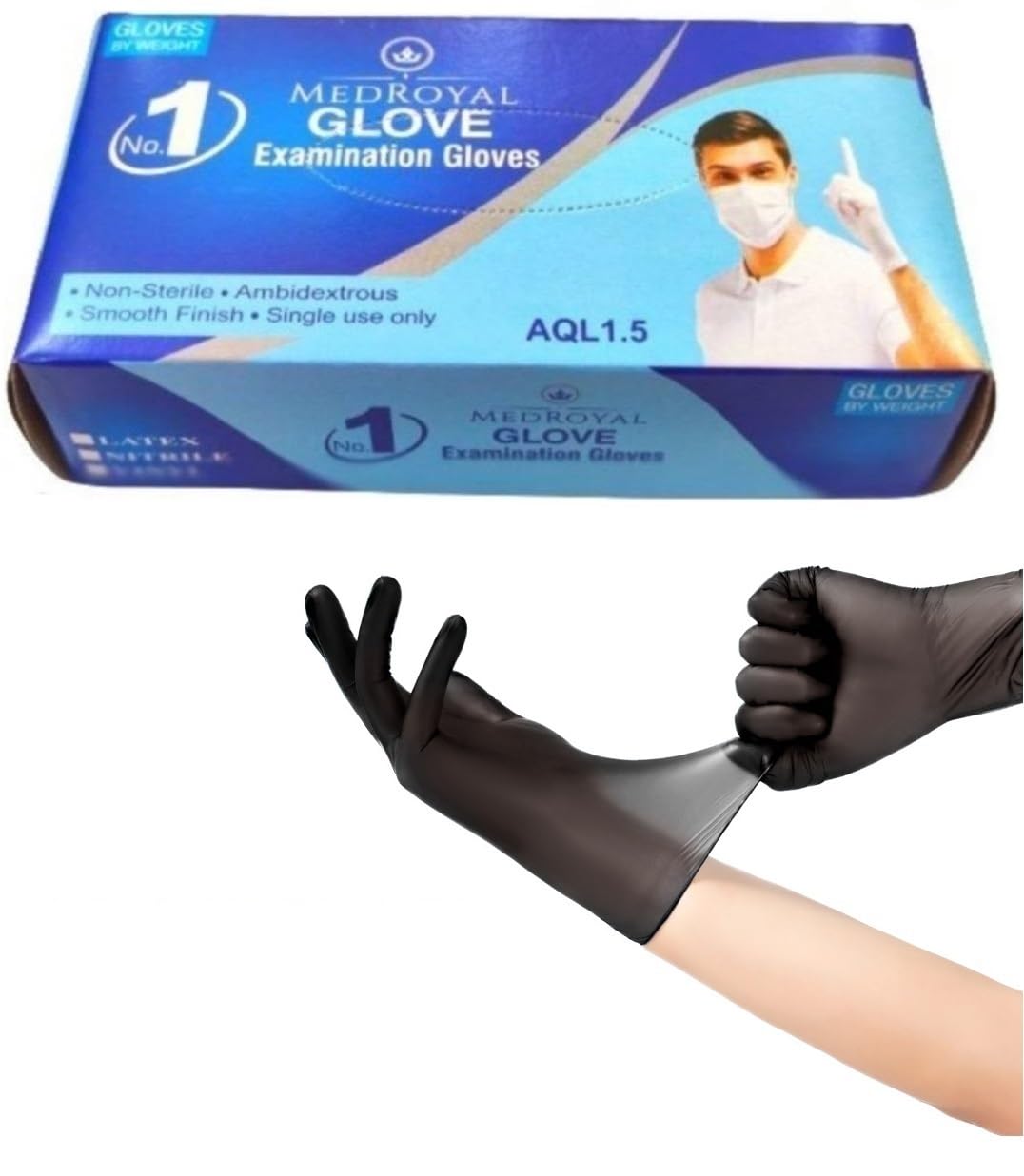 See full amazon price history chart for MEDROYAL NO.1 GLOVE Black Vinyl Examination Gloves Latex Free Rubber Ultra Strong Powder-Free Non-Sterile Disposable (Black, Pack of 100 (Large)) MEDROYAL NO.1 GLOVE Black Vinyl Examination Gloves Latex Free Rubber Ultra Strong Powder-Free Non-Sterile Disposable (Black, Pack of 100 (Large)) (B0CJNJQH3P) Amazon Price History, Amazon Price Tracker