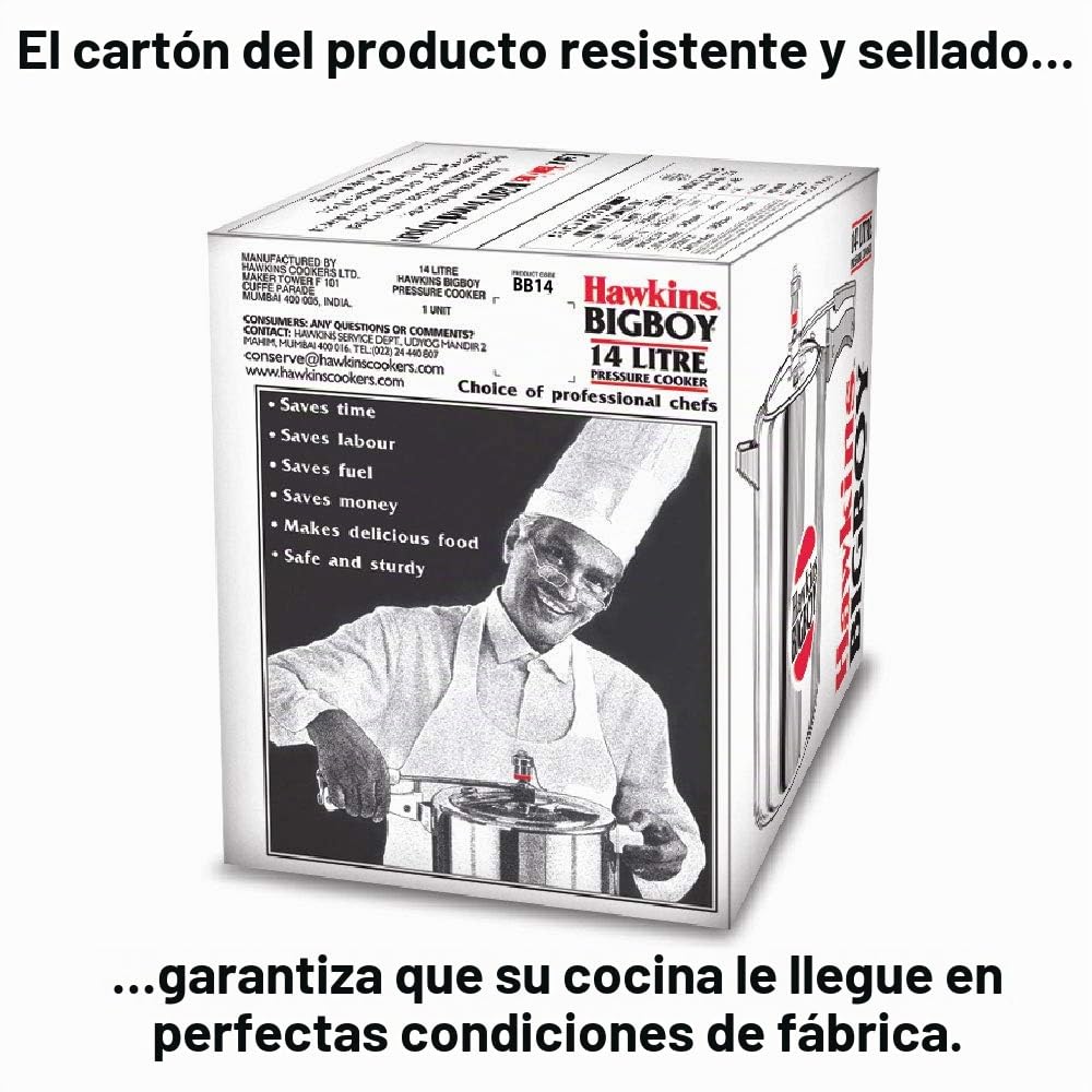 Hawkins Bigboy BB14 - Olla a presión, 14 litros, color plateado