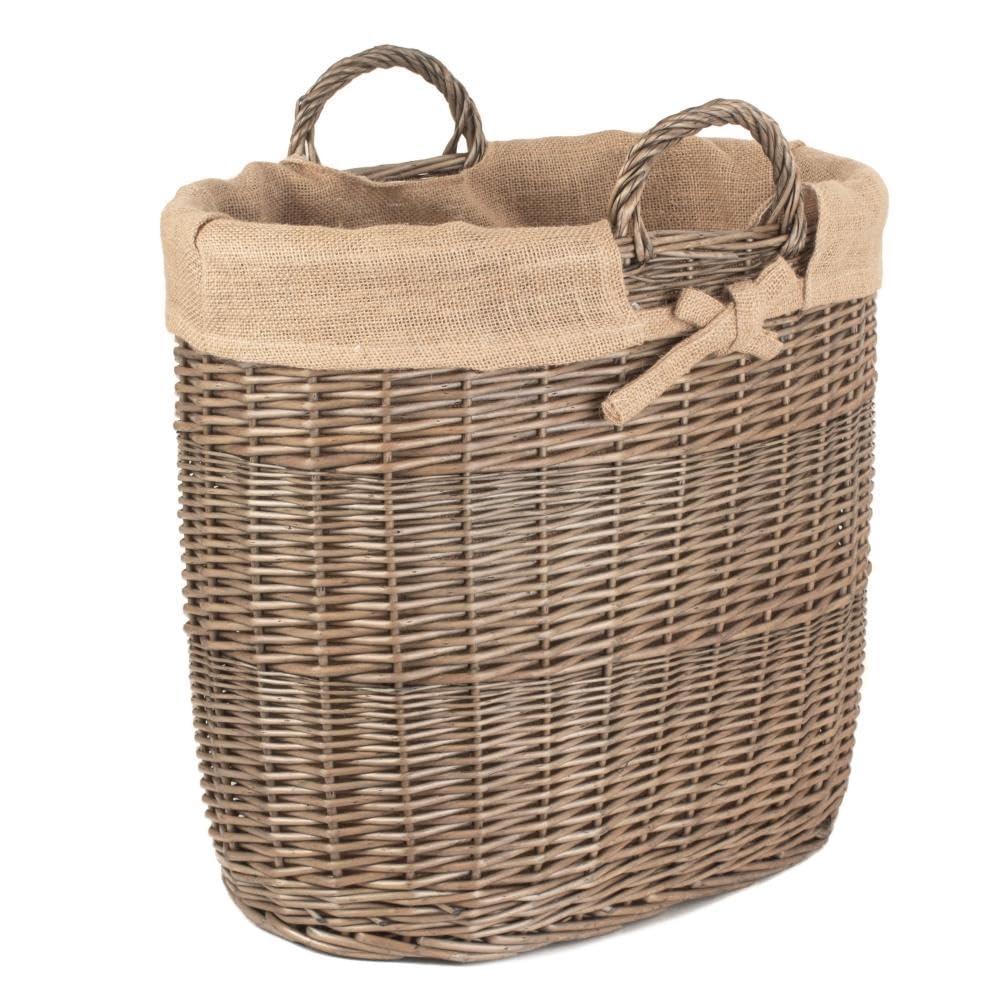 Red Hamper dell' Assia Foderato Ovale Log e Cestino