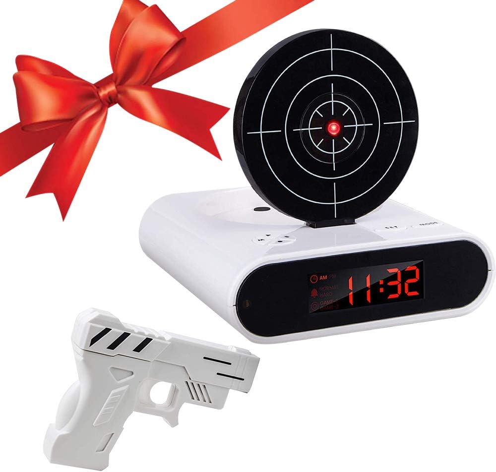 SUNASQ Novelty Target Alarm Clock, Shooting Clock Infrared Induction