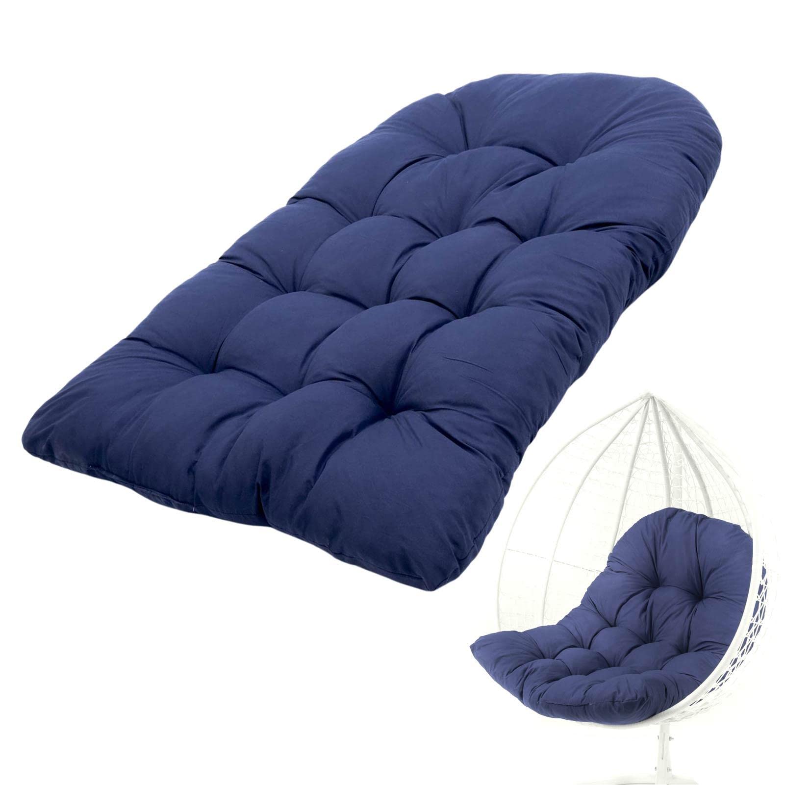 Cojín para silla de columpio de huevo para exteriores, cojín colgante para silla de cesta | Cojines de jardín suaves para muebles de interior y exterior, cojines de repuesto para columpio