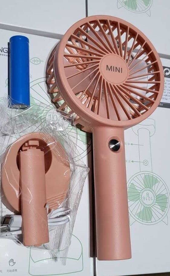 Handheld Fan Portable Fan Rechargeable 3 in 1, Hand Held Fan Battery Powered USB, Mini Fan Portable Hand Fan Foldable with 3 Speed, Small Fan Desk fan Neck Travel Fan for Office, Home, Trip (PINK)