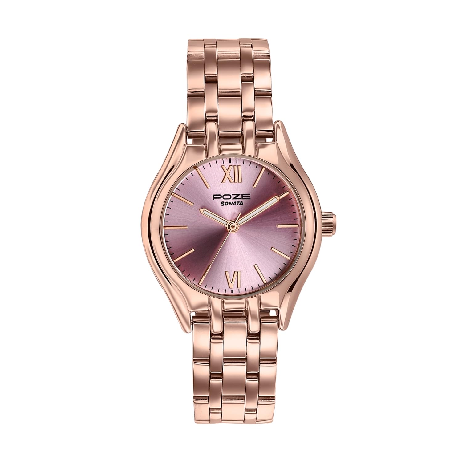 Sonata Poze 8 Quartz Analog with Pink Dial IP Rose Gold Stainless Steel Strap Watch for Women - SP80168WM01W-image-36