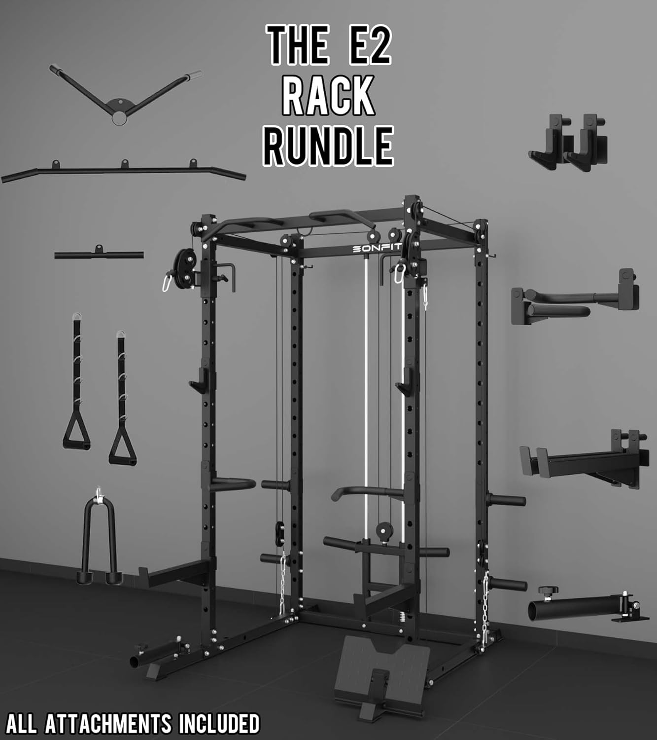 EonfitOmni Eonfit E2 Power Cage – 1500LB Capacity with Cable Crossover System - Image 9