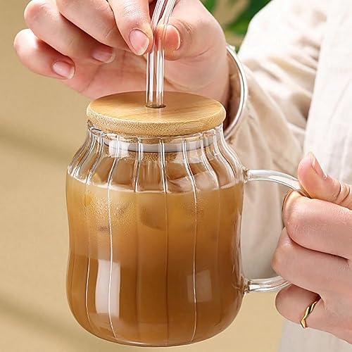 Miniatura 6 de 2 vasos vintage para beber, vasos de vidrio ondulado de 18 onzas, vasos de café helado en forma de onda, cristalería acanalada, vasos para beber