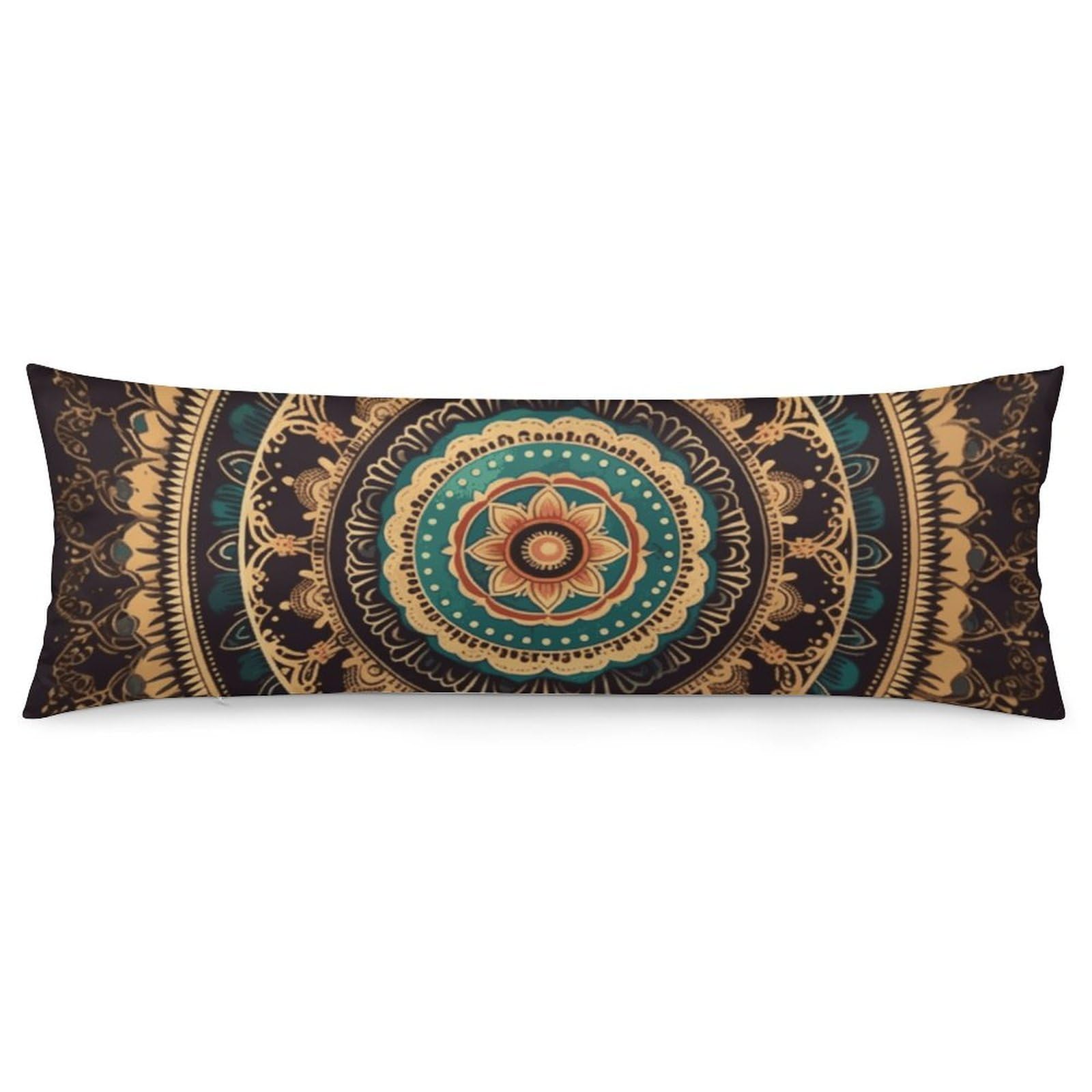 NONHAI 2 Pack Pillow Cases for Hair and Skin, Soft Breathable Pillow Case Covers with Hidden Zipper, Mandala Pillowcase 20"x54" Pillow Covers for Sleeping Gift
