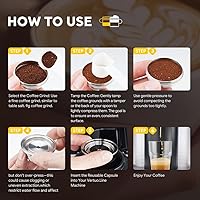 Vista 2 de Cápsula de café reutilizable de acero inoxidable, cápsula de café recargable de metal, 2.4 fl oz / 2.40 pulgadas (pequeño), compatible