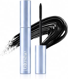 Blushe Mascara, Blush Korean Growth Serum Mascara, Smudge Resistant Black | Waterproof Fiber Mascara, Volumizing & Lengthening Lash Makeup, Clump-Free for Daily Use
