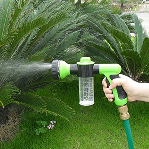 Badass Sharks Green Garden Hose Attachment Spray Gun Nozzle With Reservoir For Soap Or Fertiliser