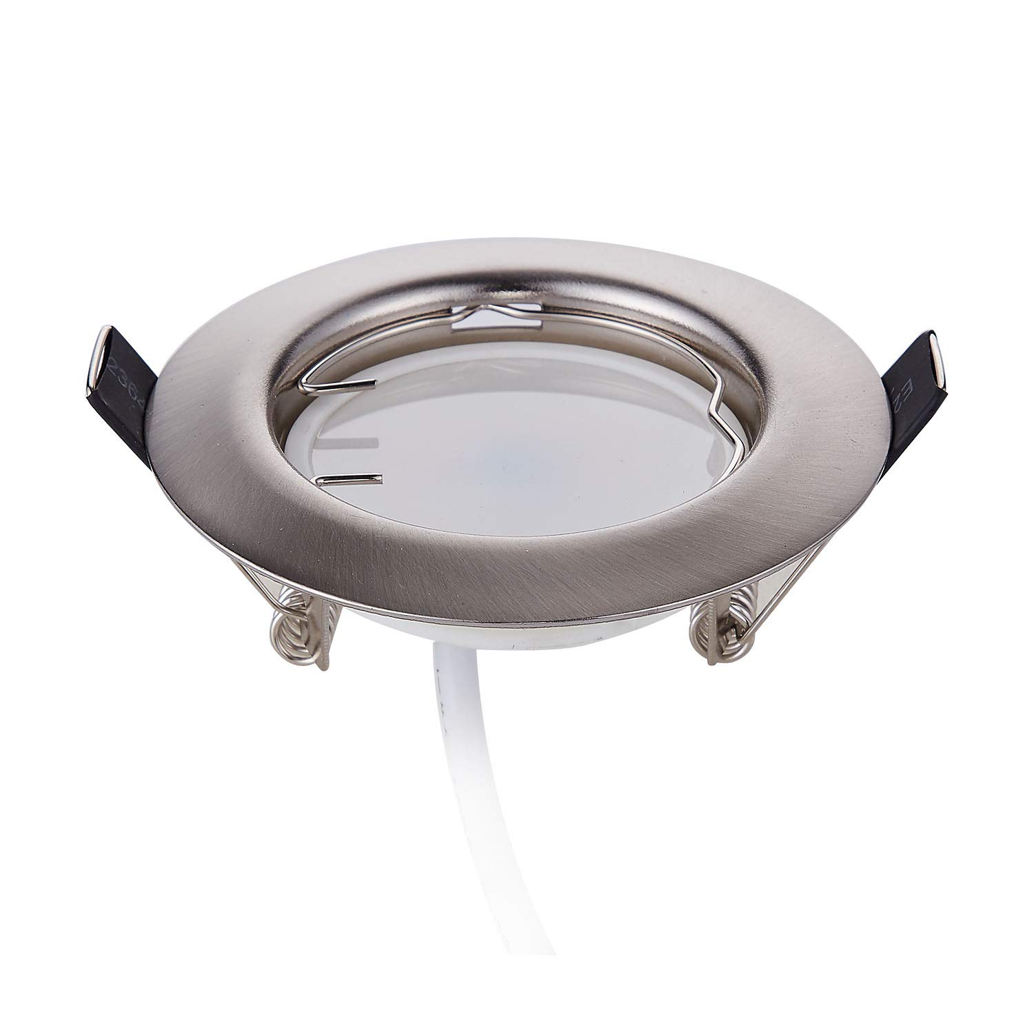 HCFEI 6x LED Einbaustrahler Set super flach 3W 230V, Edelstahl gebürstet, Dimmbar, 55mm Einbauloch, Warmweiß 3000K