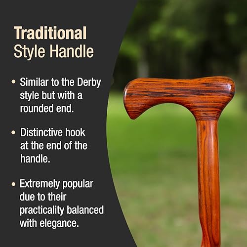 Miniatura 4 de Brazos trenzado Cocobolo bastón de madera exótica, 37inch, fabricado en EE. UU.