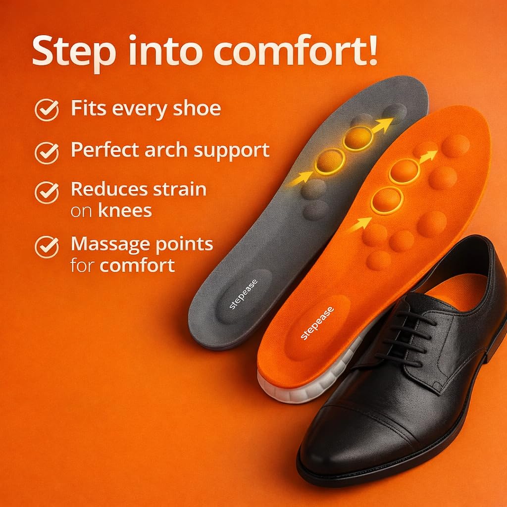 Semelles orthopédiques, avec points de massage, soulagement des douleurs aux pieds, meilleure posture et plus d'énergie, découpables, réutilisables et hygiéniques, idéales pour le quotidien et le