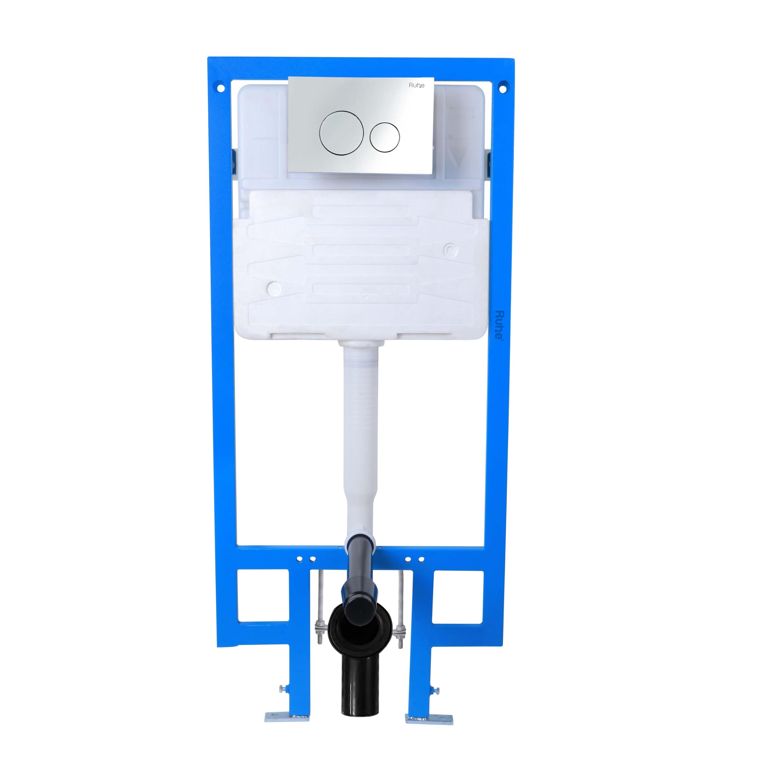 Ruhe® Pneumatic Concealed Cistern with Full Frame | In-Wall Flush Tank with HDPE, ABS & Mild Steel | Dual Flush Compatible For Wall-Hung Western Toilets | 21.5x 7 x 48Inches-image-48