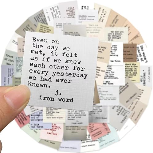 180 calcomanías de citas para diario, estilo máquina de escribir, motivacional, estado de ánimo, inspiracional, romántico, calcomanías vintage,