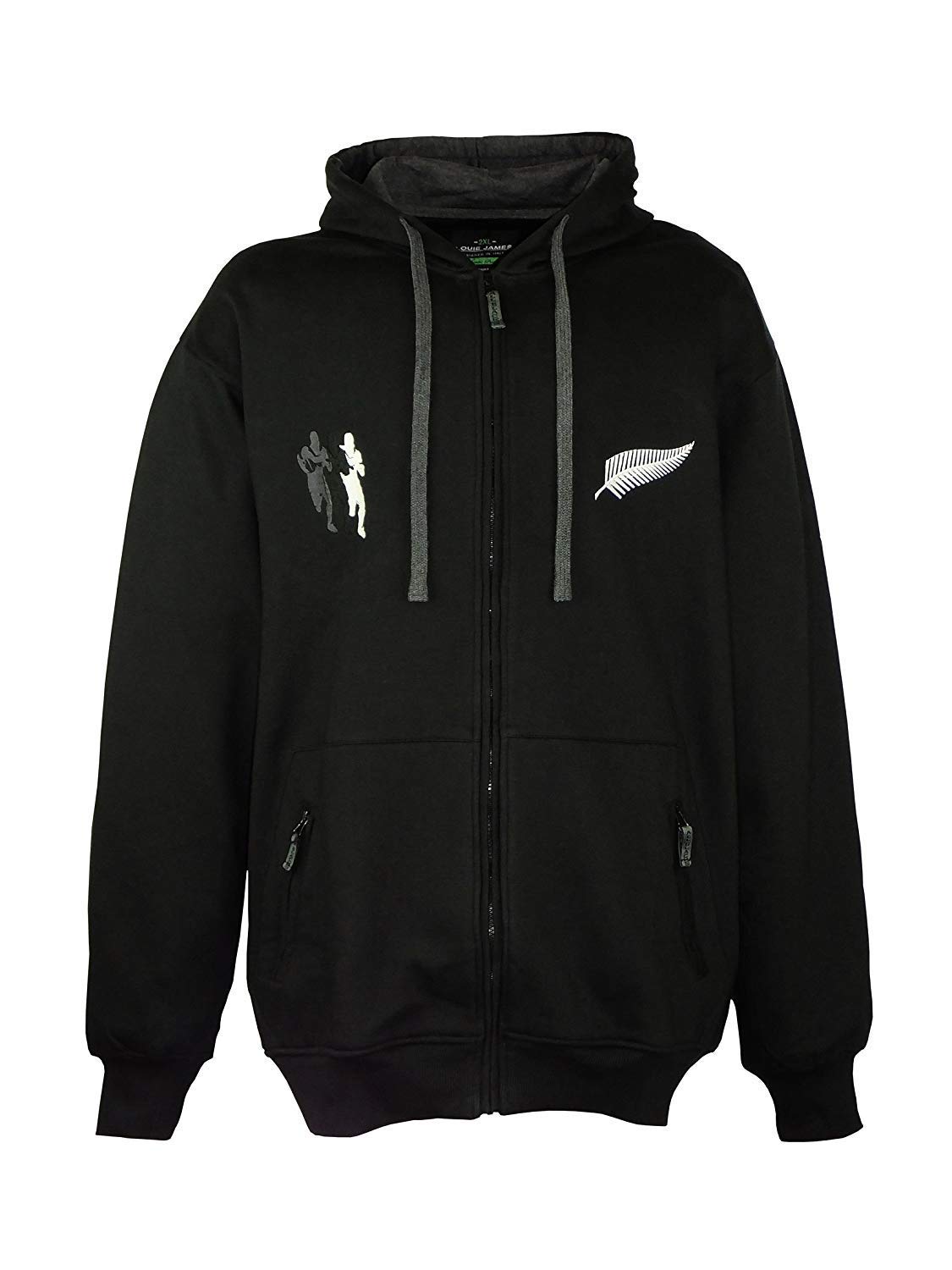 Brooklyn Clothing Big Size Rugby Hoodie Jackets Zip Up Six Nations - All Blacks