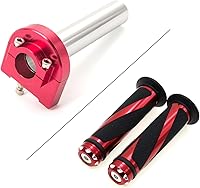 Vista 1 de Manillar de motocicleta de 7/8 pulgadas con tubo de acelerador de giro rápido CNC anodizado, control de palanca motorizado para la mayoría
