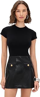 Women's Sydney Vegan Leather A Line Dress with Pocket Detail