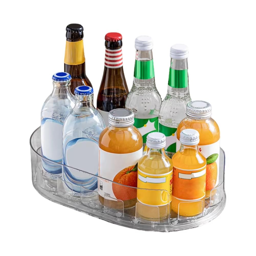 CTRLZS Rotating Fridge Storage Box Turntable Organizer Refrigerator Rotating Storage Rack for Cabinet Kitchen Refrigerator B