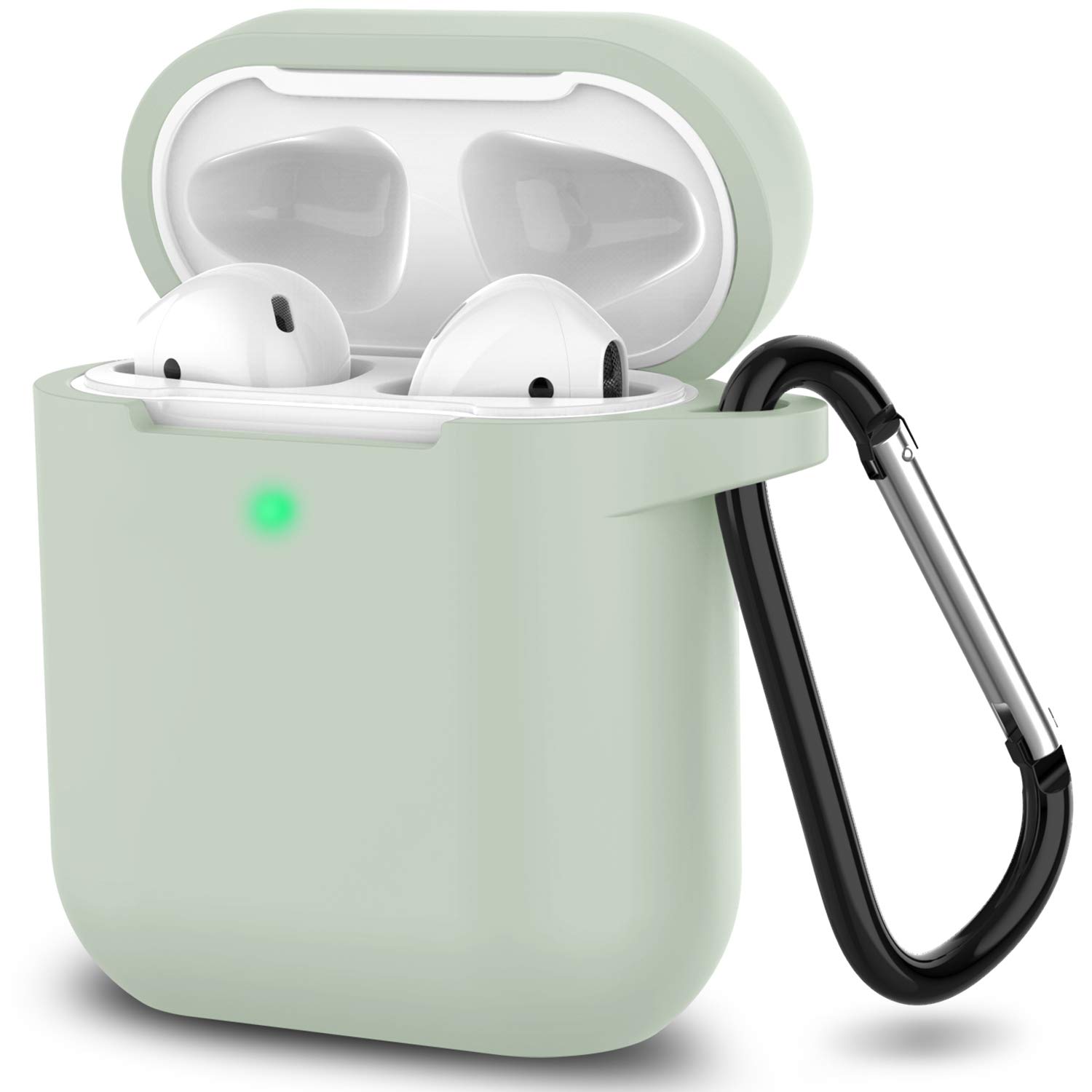 SATLITOG Silicone Case Compatible with Apple AirPods 1&2 Wireless and Wired Charging Case(Front LED Visible),Fog