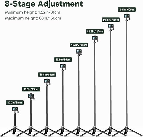 Miniatura 8 de AKASO Mini trípode para selfie stick extensión ligera para grabar video vlog accesorios compatibles con cámara de acción AKASO EK7000Brave 4Brave 7