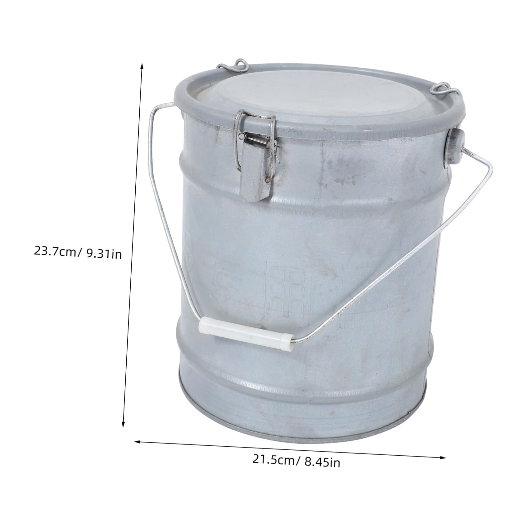 FUNOMOCYA Portable Metal Storage Bucket Sample Container with Lid Round Soil Sampling Barrel