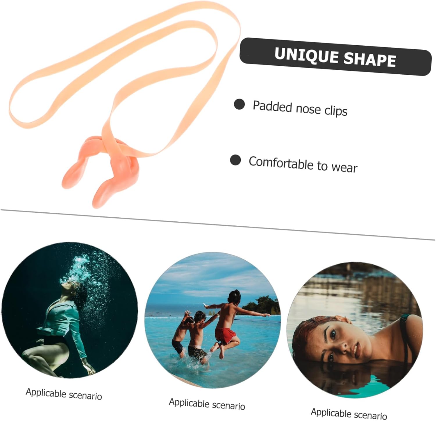 BESPORTBLE 12pcs Swimming Nose Clips with Elastic Strap Soft Silicone Nose Plugs for Boy Girl Adults Comfortable Swimming Accessories for Boys Girls Tear Resistant Design