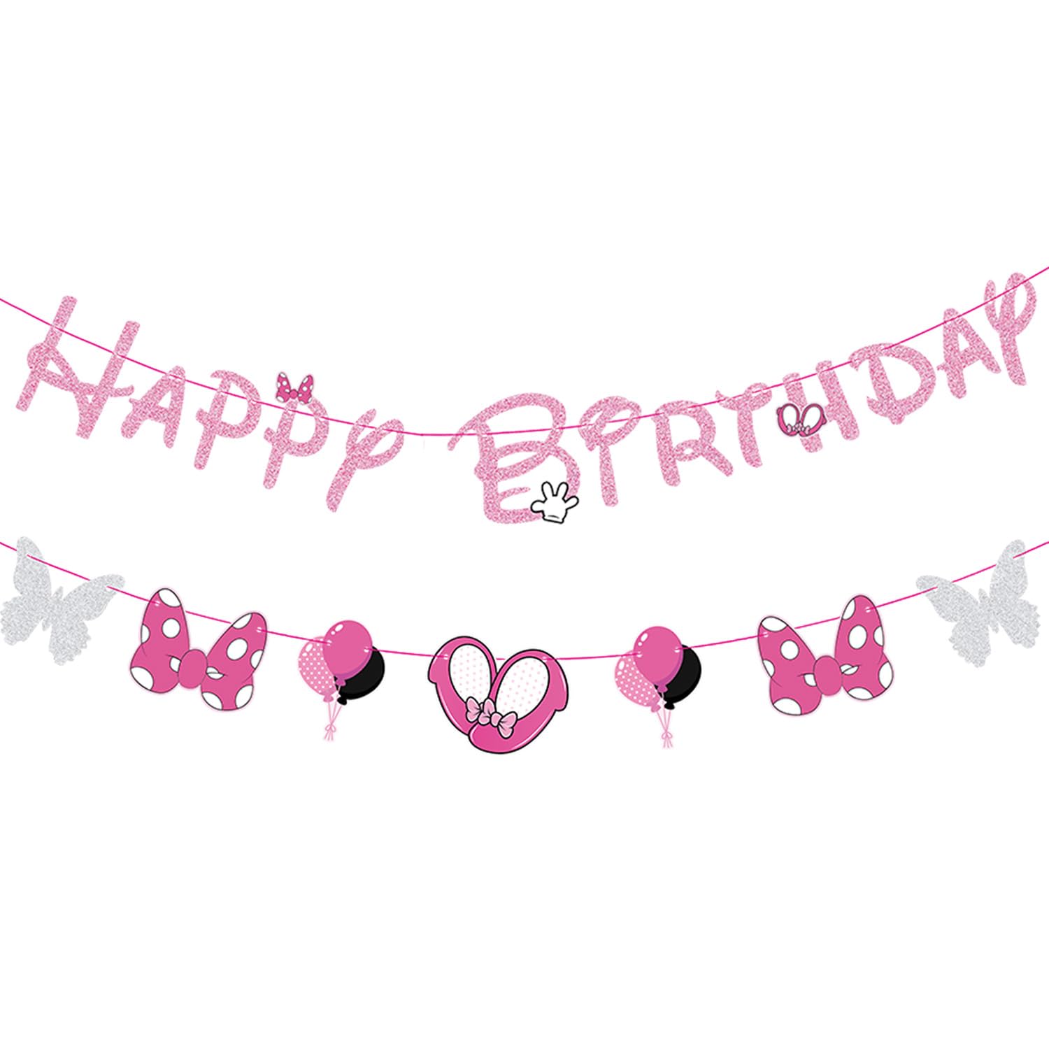 Photo 1 of GZDUCK Pink Mouse Birthday Banner