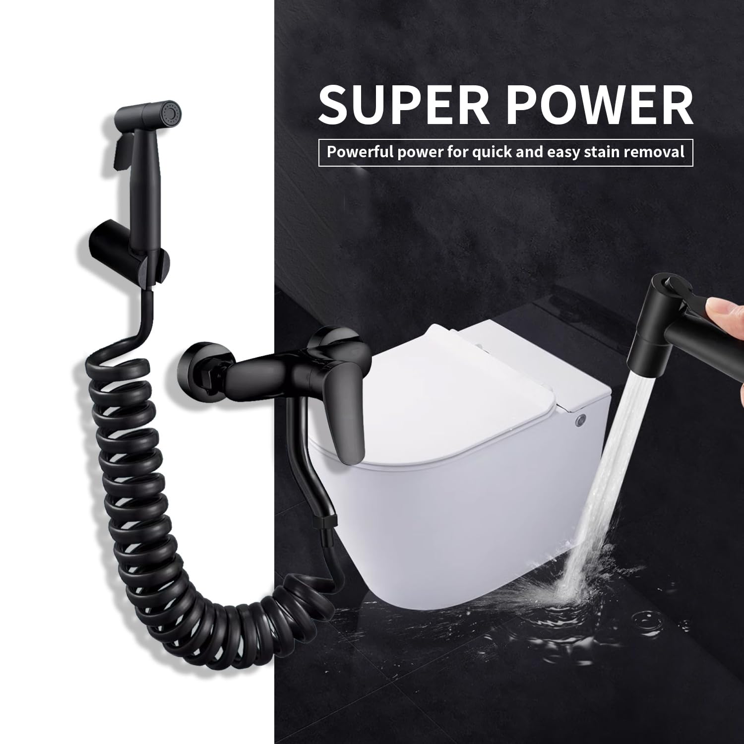Toilet Sprayer Bidet Kit, Stainless Steel Shower Hand Sprayer for Personal Hygiene Cleaning Toilet Pipes, Bidet, Bathroom - Image 3