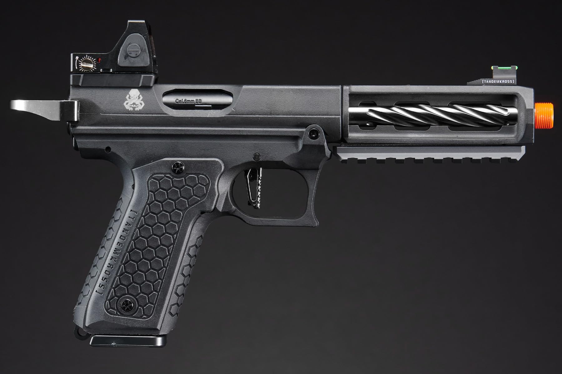 Lancer Tactical Tandemkross CTHULHU Gas Blow Back Airsoft Pistol, Black