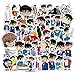 WayOuter Autocollants Detective Conan 50 pièces Anime Autocollants Graffiti imperméables pour Ordinateur Portable Planche à roulettes Autocollant de Voiture étanche