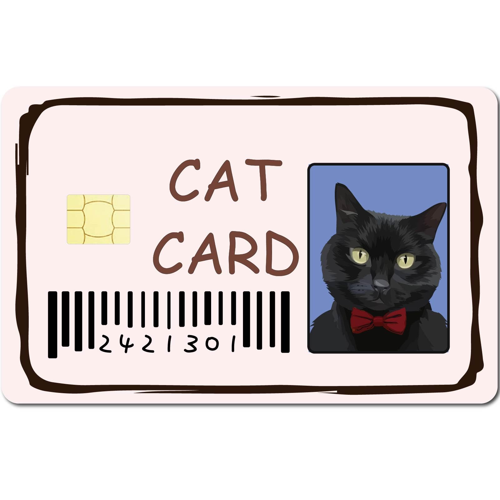CREATCABIN 4 Pezzo Adesivo Skin per Carte Gatto Nero Skin per Carte di Debito di Credito Che Copre Fiore Personalizzazione Carta Bancaria Protezione Involucro Rimovibile Impermeabile 186.3x137.3mm