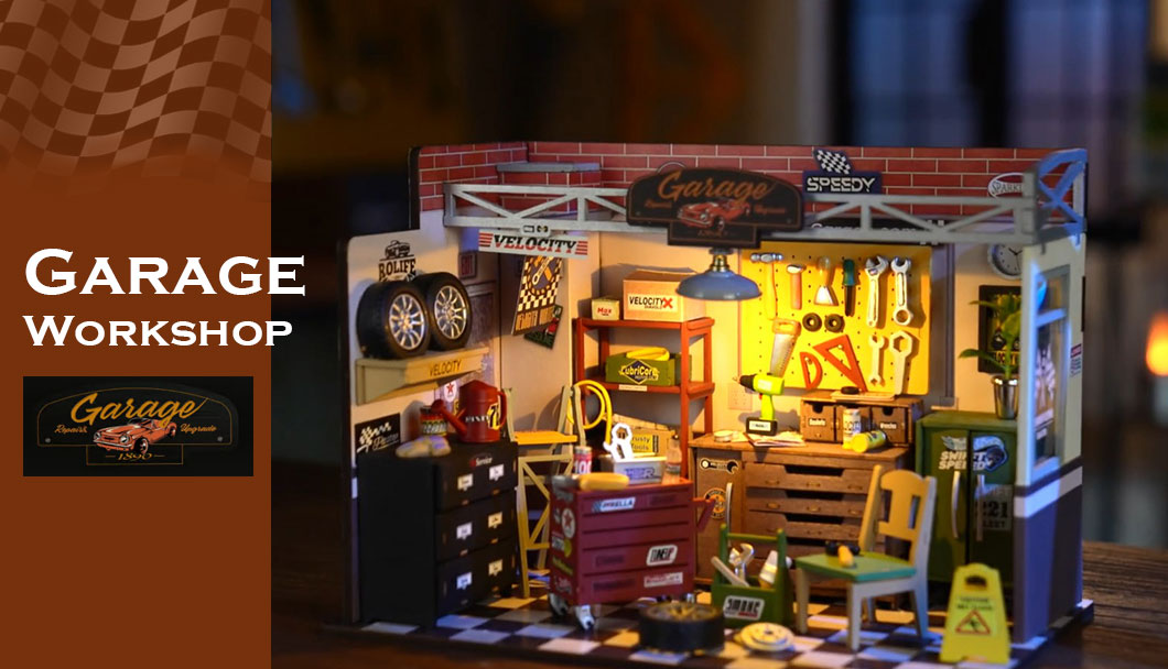 Amazon.com: Rolife DIY Miniature House Kit Garage Workshop, Build