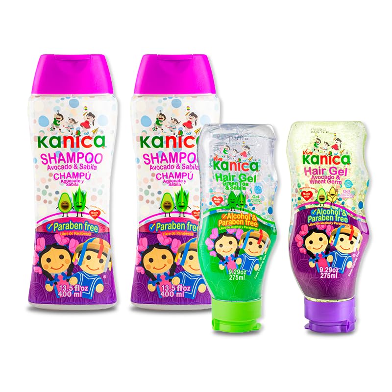 Miniatura 2 de Kit integral de cuidado del cabello, 2 champús sin parabenos de 13.5 onzas y 2 gel para el cabello sin alcohol de 9.29 onzas, productos nutritivos