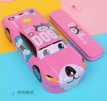 Buy M S New Car Shaped Pencil Boxes Compass Box With Mini Pencil Box Free Inside Colour Pink Online At Low Prices In India Amazon In