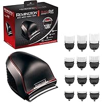 Remington Tagliacapelli – Lame in Acciaio Inox con tecnologia CurveCut: segue le linee della testa – motore Pro, 12 pettini di fissaggio + custodia, funzionamento a rete-batteria, QuickCut Pro HC4300