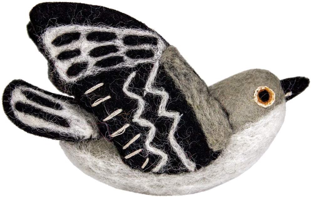 Felt Bird Garden Ornament Mockingbird