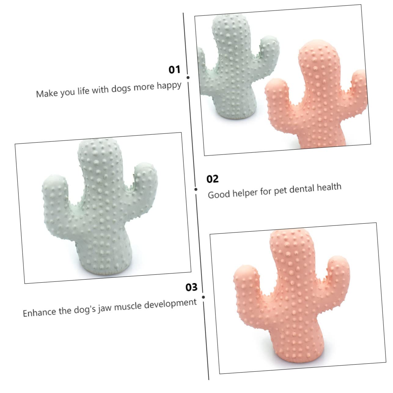 FRCOLOR 6piezas Juguete Para Perro Cactus Squeaky De Caucho Para Masticar y Limpiar Dientes Para Mascotas Interactivas Estimula El Desarrollo Saludable De Mandíbula y Encías