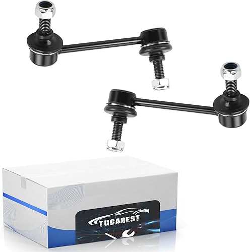 TUCAREST Barra estabilizadora trasera Link K6667 K6668 (par) compatible con Chevy SSR 03-06, Trailblazer G-MC Envoy 04-07 [04-07 Bu-ick Rainier]
