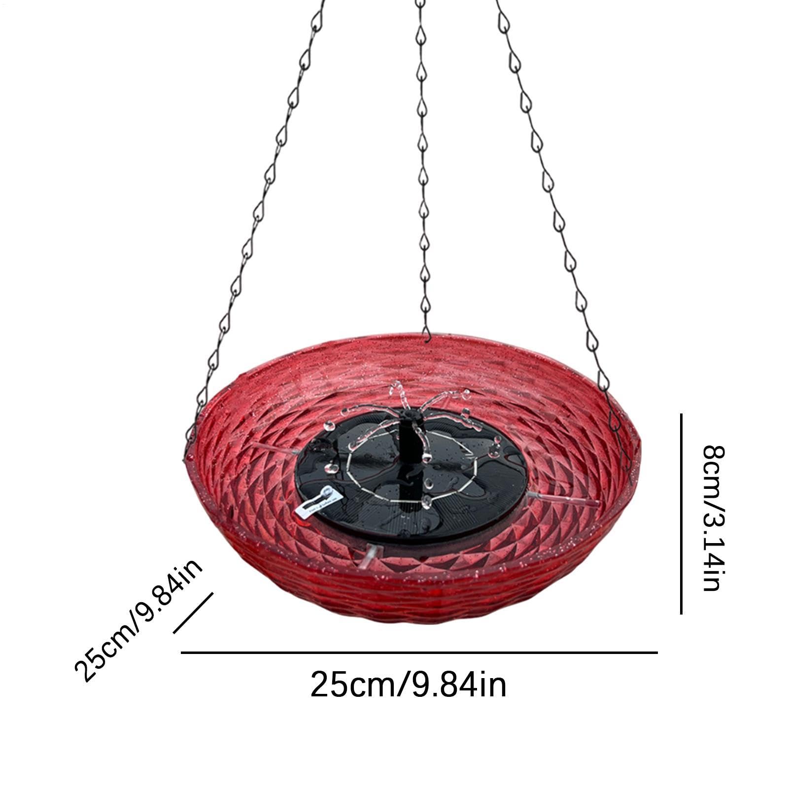 Acqua Per Uccelli Vasca Volatili Con Pompa Fontana Solare | Sospendibile Autonomo, Vasca Da Balcone Adatta A Balcone, Terrazzo, Cortile, Giardino, Decorazione Esterna