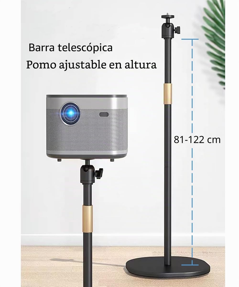 Soporte para proyector giratorio 360°, altura ajustable, soporte de suelo compatible con XGIMI, Nebula, Vankyo, Jinhoo, AuKing
