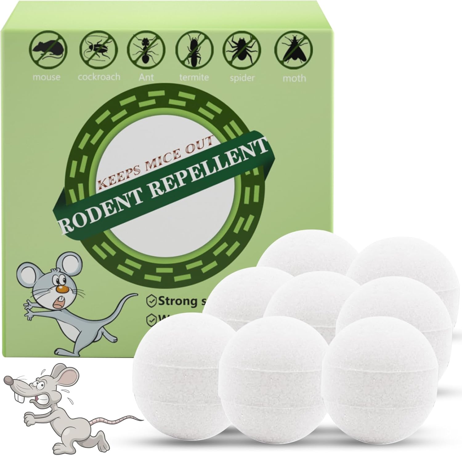 Davaon Rodent Repellent, Moth Balls for Rodent, Mice