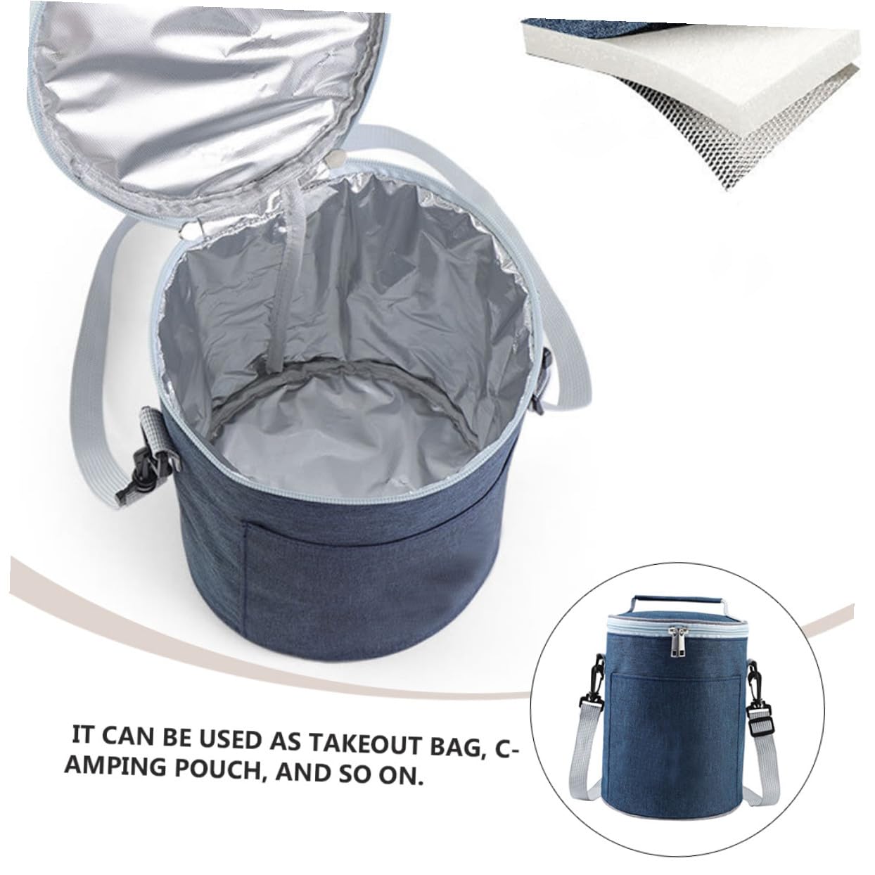 Cabilock Bolsa Isotérmica de Almuerzo Mediana Oxford con Aislamiento de Aluminio Resistente y Portátil para Picnic y Camping