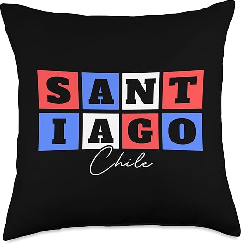 Santiago Chile Souvenirs Santiago Chile Travel Vacation Souvenir Throw Pillow, 18x18, Multicolor