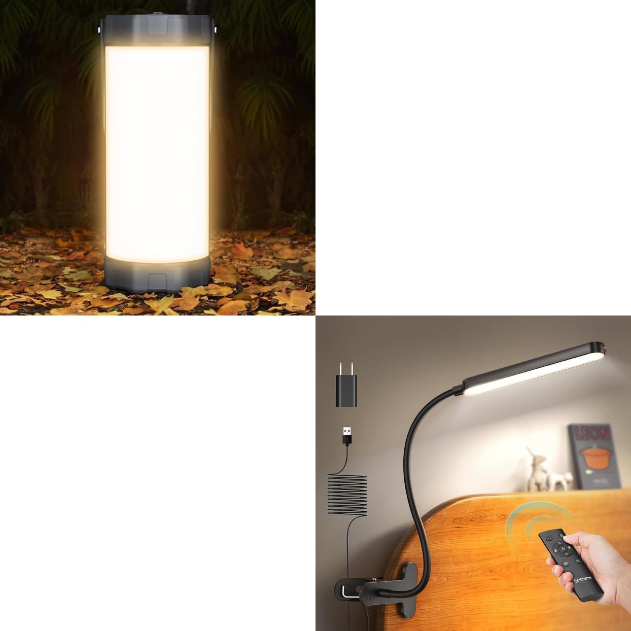 Glocusent Camping Lantern Bundle with Classic Clip on Light