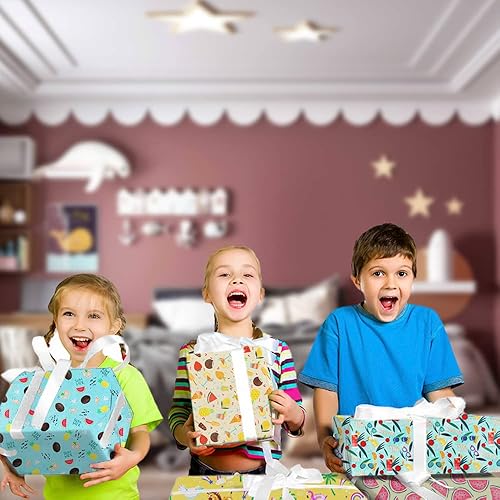 Miniatura 9 de Summer Beach Tropical Fun Fresh Tropical - Sábana encimera plegada para regalo (5 diseños, 5 hojas, 27 x 20 pulgadas por hoja, 19 pies cuadrados)